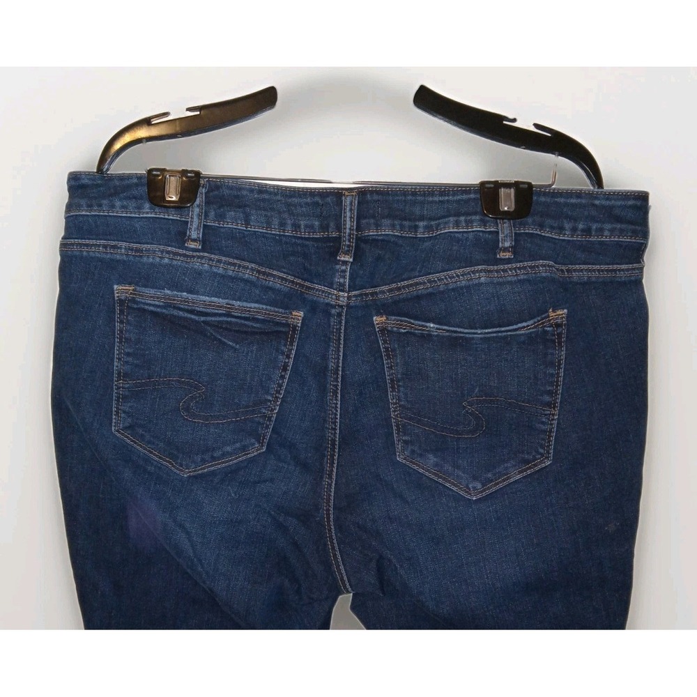 Silver Jeans Co Skinny Jeans Womens 20 Dark Wash Distressed Frayed Hem High Rise - Picture 7 of 16